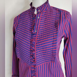 STRIPED COTTON RE-IMAGINED J. CREW BLOUSE